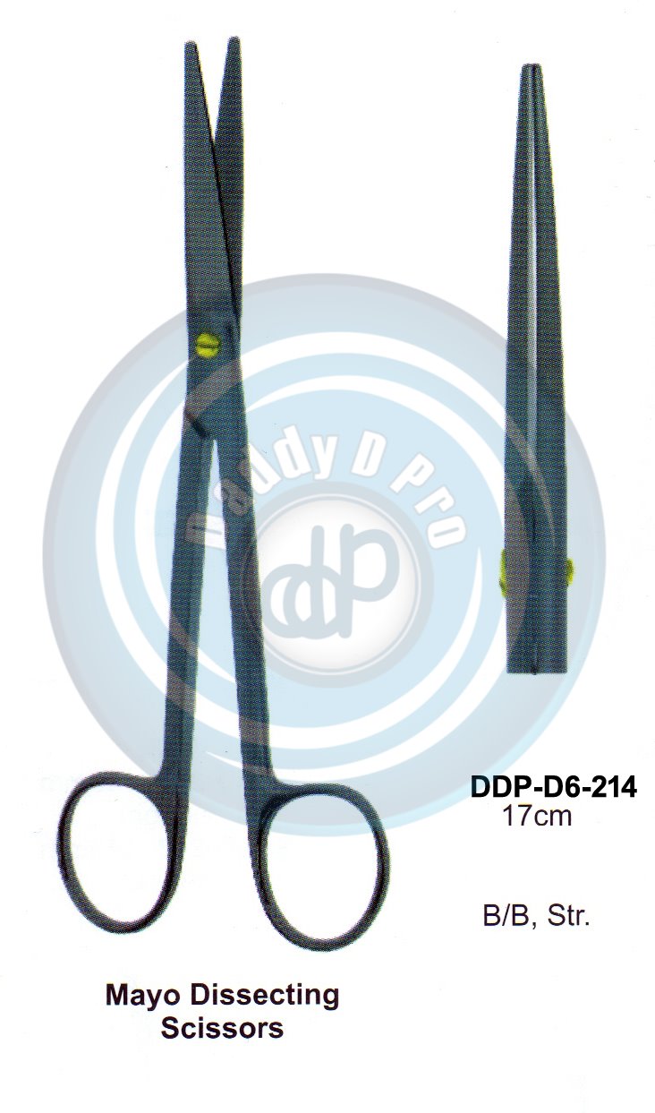 SCISSORS, SUPER CUT , TUNSTEN CARBIDE T.C. / CREMIC COATED SCISSORS MAYO DISECTING SCISSORS 17CM STRAIGHT