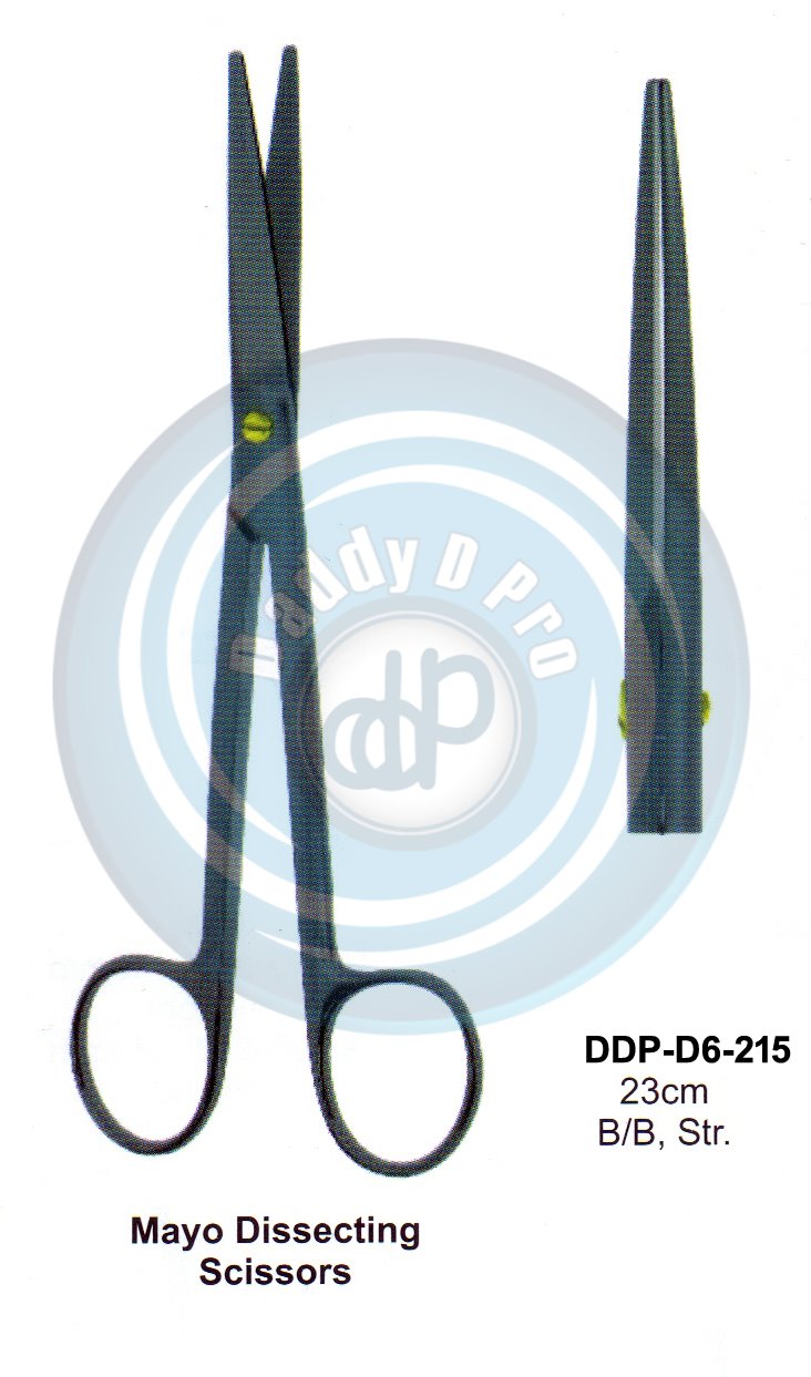 SCISSORS, SUPER CUT , TUNSTEN CARBIDE T.C. / CREMIC COATED SCISSORS MAYO DISECTING SCISSORS 23CM B/B STRAIGHT