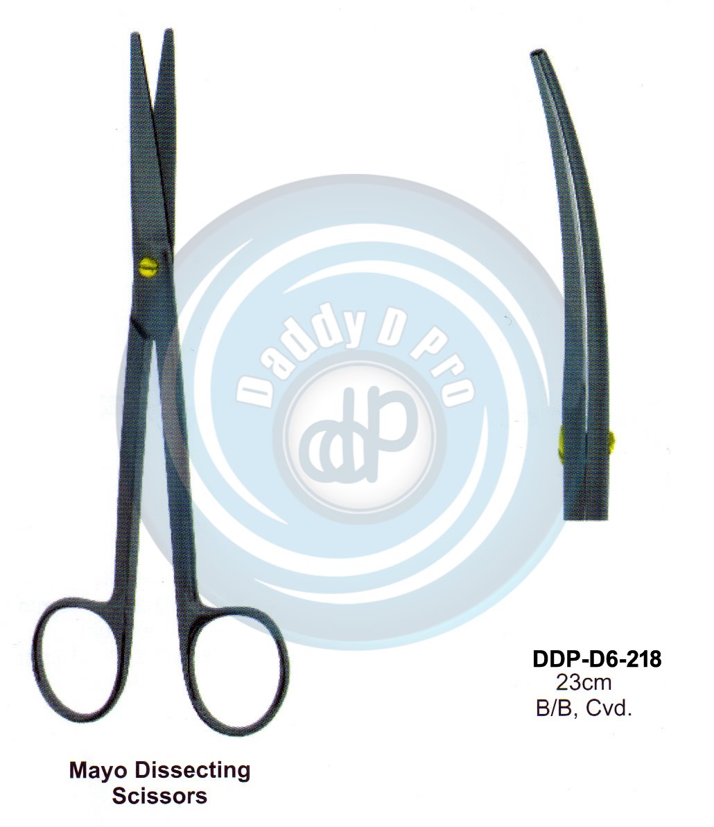 SCISSORS, SUPER CUT , TUNSTEN CARBIDE T.C. / CREMIC COATED SCISSORS MAYO DISECTING SCISSORS 23CM B/B STRAIGHT