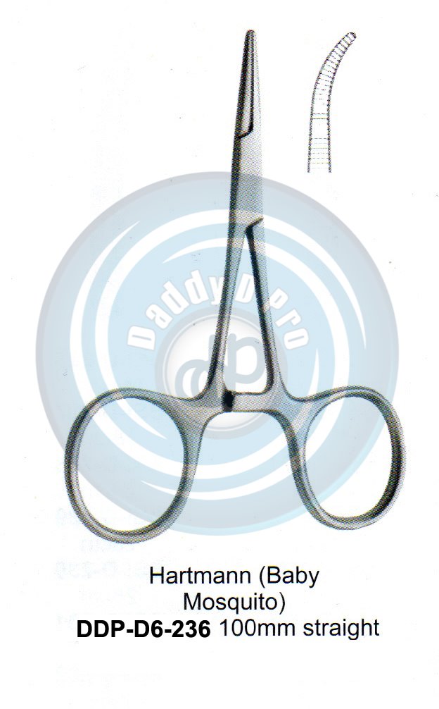 FORCEPS, NEEDLE HOLDER, CLAMPS HARTMANN (BABBY MOSQUITE) 110MM STRAIGHT