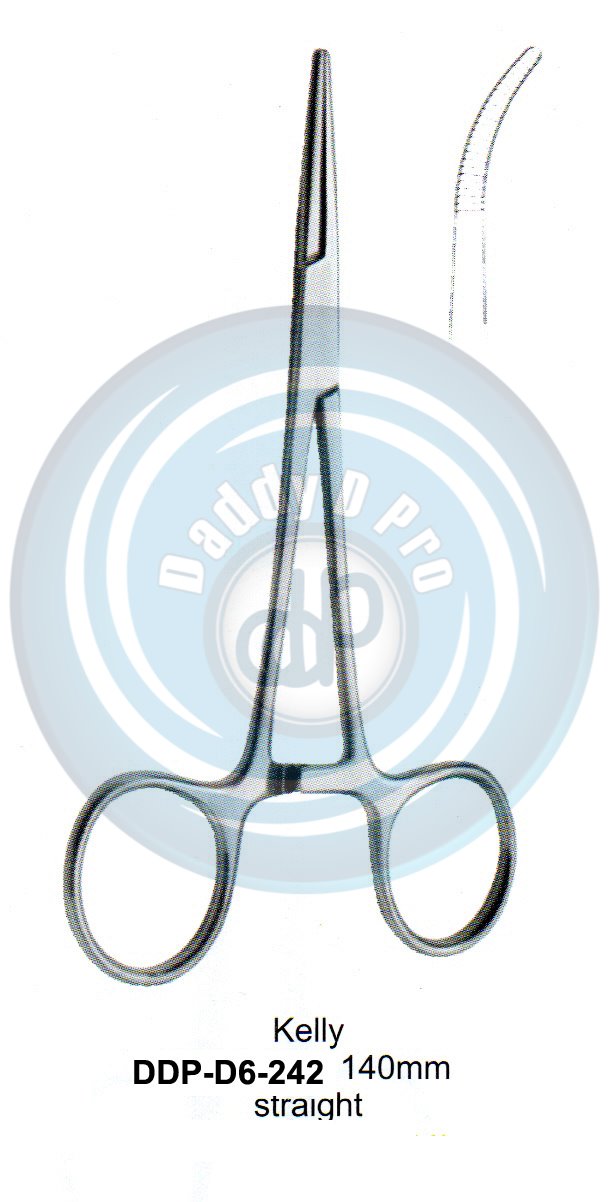 FORCEPS, NEEDLE HOLDER, CLAMPS KELLY 140MM STRAIGHT