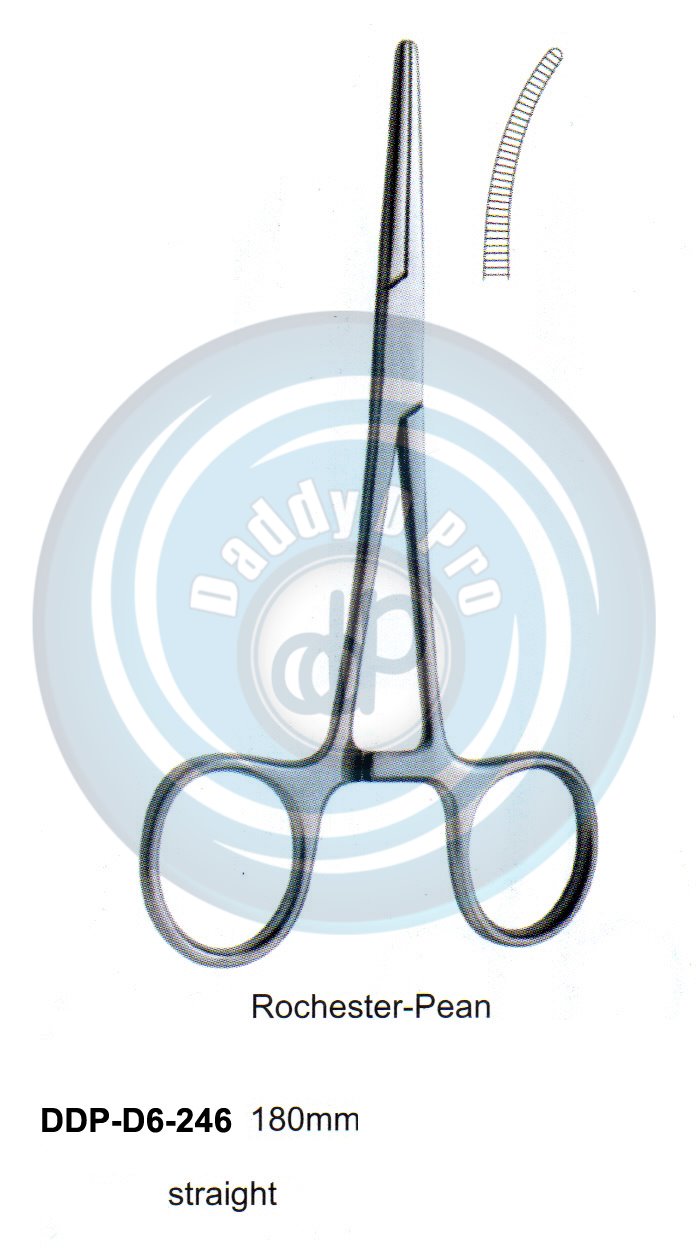 FORCEPS, NEEDLE HOLDER, CLAMPS ROCHESTER-PEAN 180MM STRAIGHT