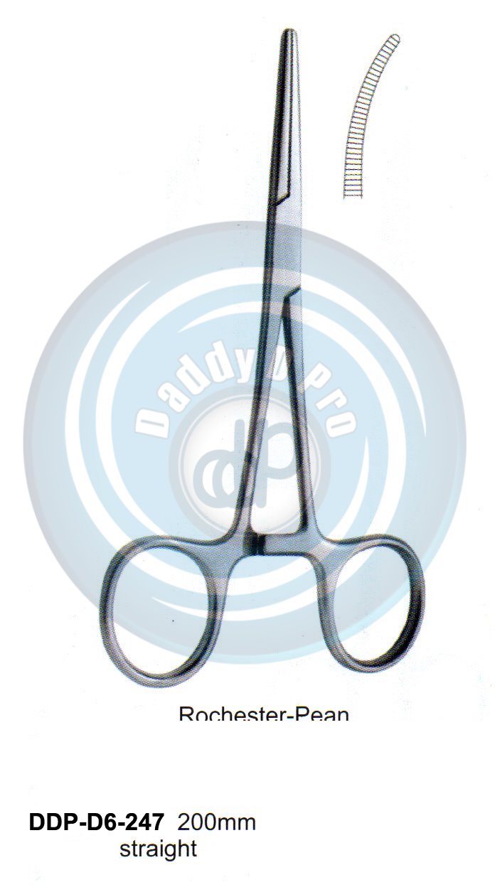 FORCEPS, NEEDLE HOLDER, CLAMPS ROCHESTER-PEAN 200MM STRAIGHT