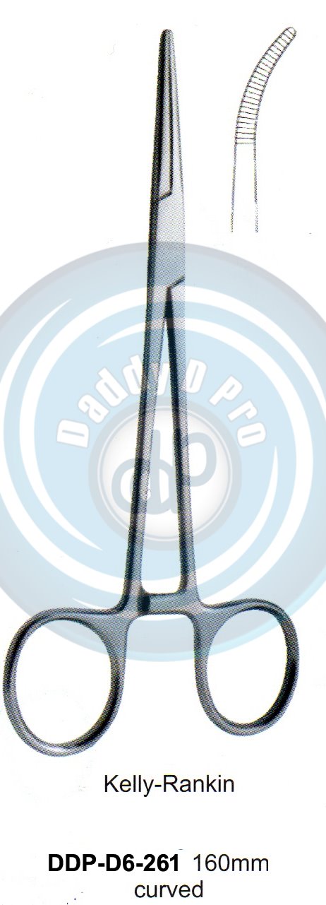 FORCEPS, NEEDLE HOLDER, CLAMPS kelly-rankin 160MM CURVED