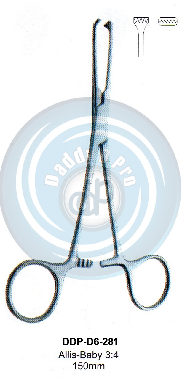 FORCEPS, NEEDLE HOLDER, CLAMPS ALLIS-BABY 3:4 150MM