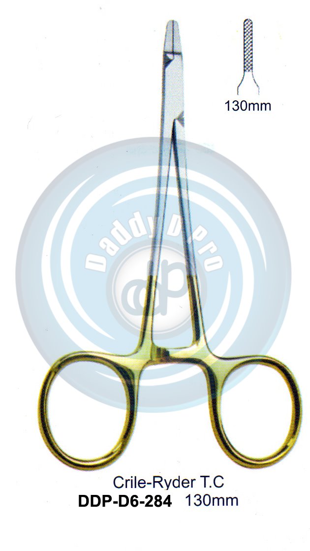 FORCEPS, NEEDLE HOLDER, CLAMPS  T.C. GOLD CRILLE-RYDER T.C. 130MM