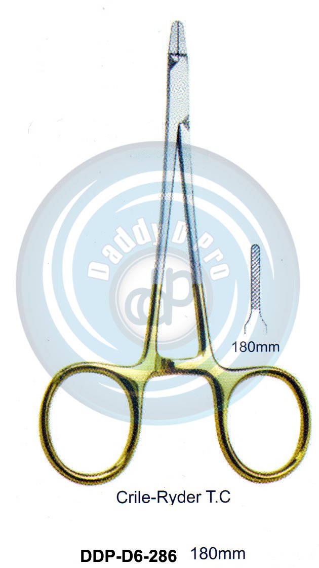 FORCEPS, NEEDLE HOLDER, CLAMPS  T.C. GOLD CRILLE-RYDER T.C. 180MM