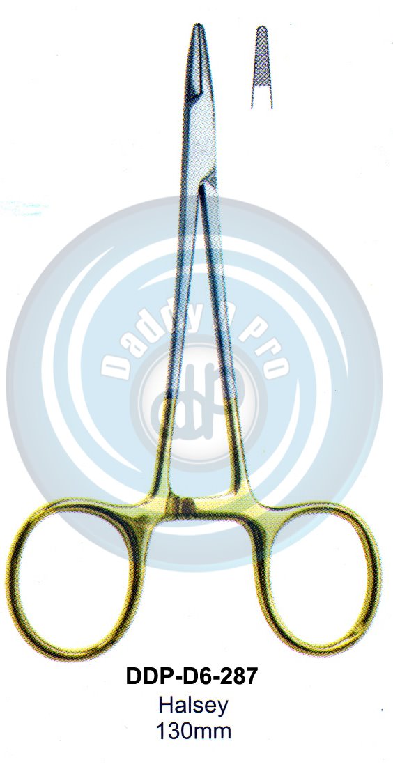 FORCEPS, NEEDLE HOLDER, CLAMPS  T.C. GOLD HALSEY 130MM
