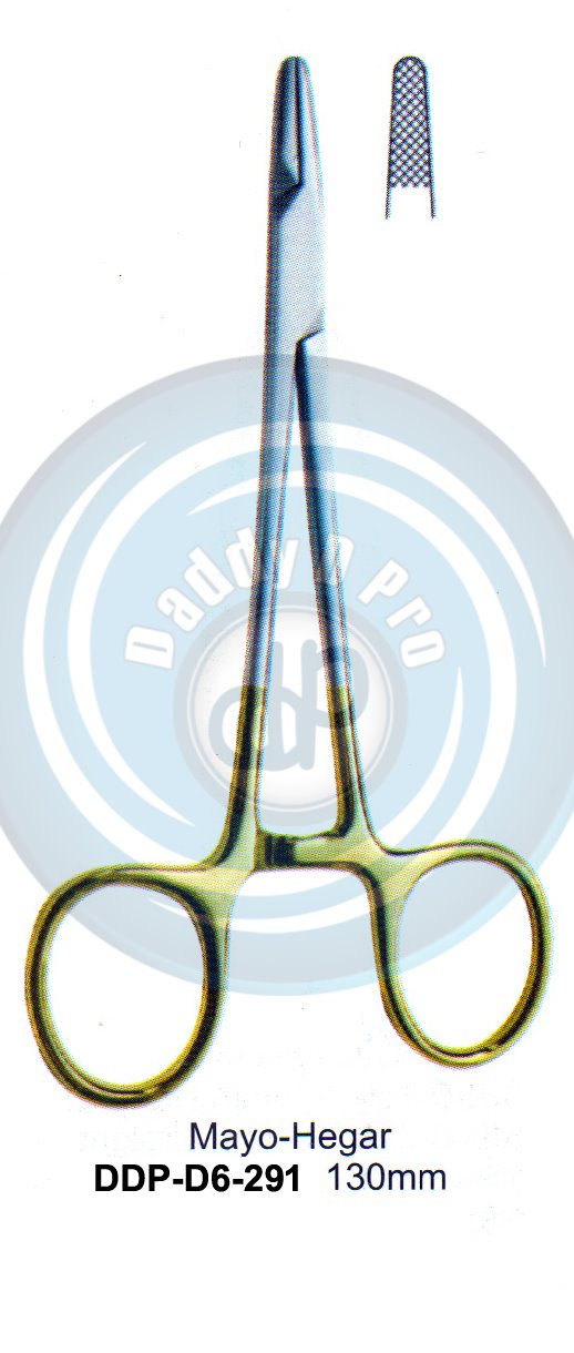 FORCEPS, NEEDLE HOLDER, CLAMPS  T.C. GOLD MAYO-HEGAR 130MM