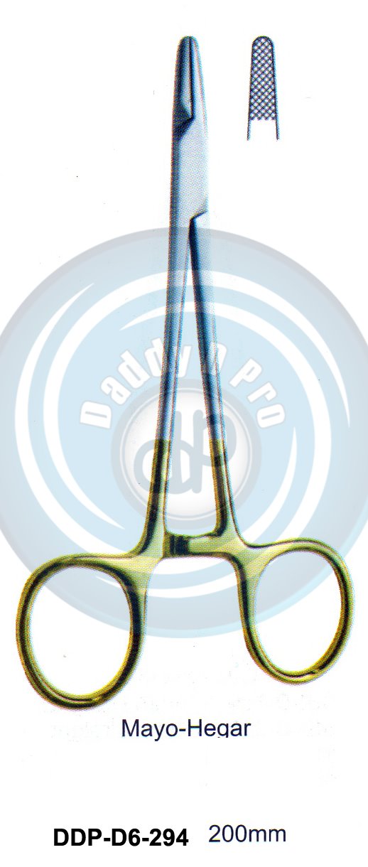 FORCEPS, NEEDLE HOLDER, CLAMPS  T.C. GOLD MAYO-HEGAR 200MM