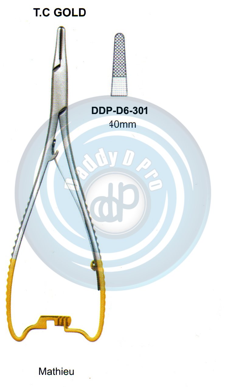 FORCEPS, NEEDLE HOLDER, CLAMPS  T.C. GOLD MATHIEU 140MM