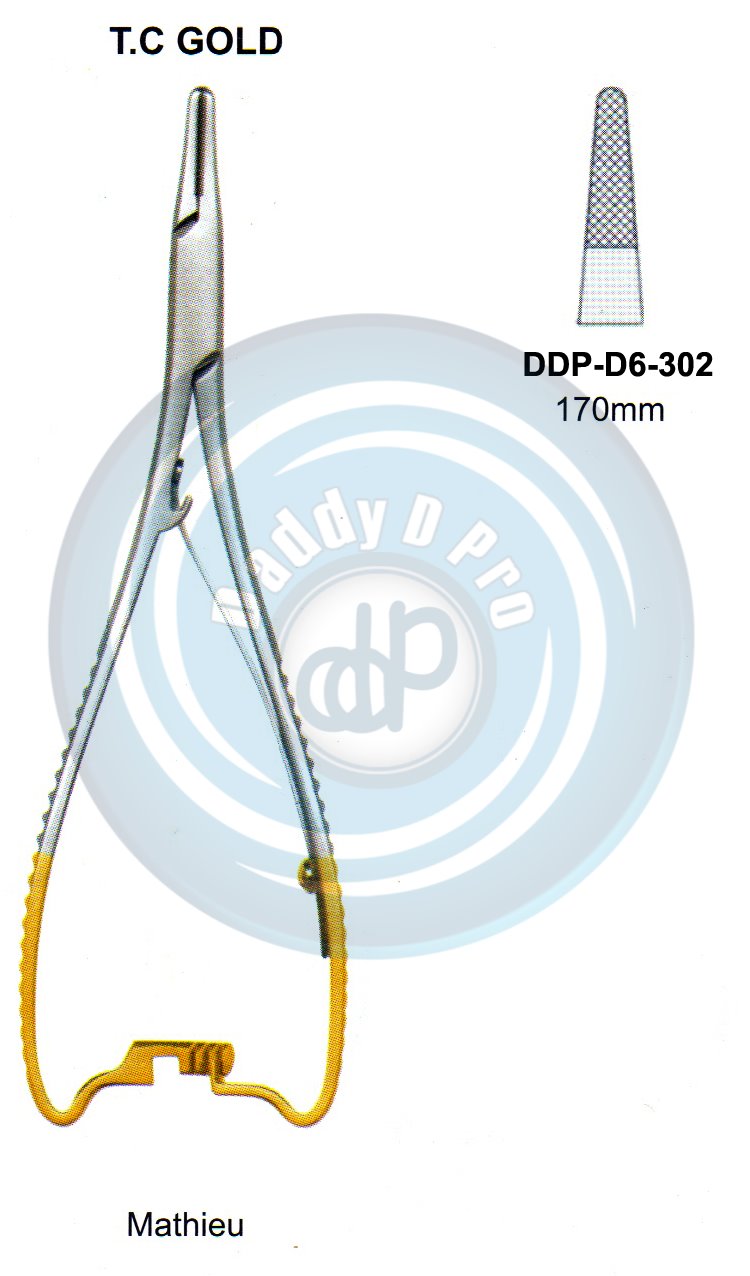 FORCEPS, NEEDLE HOLDER, CLAMPS  T.C. GOLD MATHIEU 170MM
