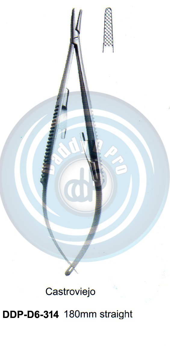 FORCEPS, NEEDLE HOLDER, CLAMPS   CASTROVIEJO 180MM STRAIGHT