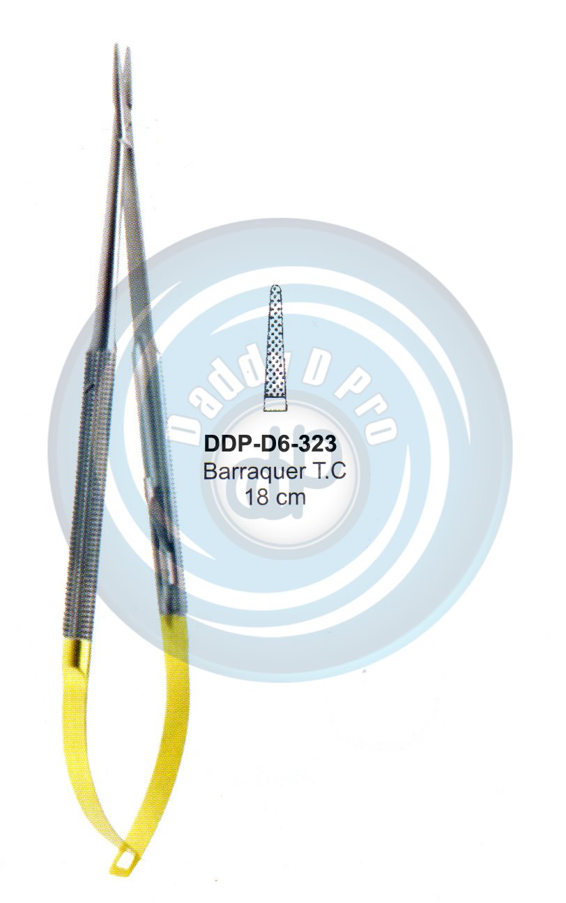 FORCEPS, NEEDLE HOLDER, CLAMPS  BARRABQUER T.C 18CM STRAIGHT