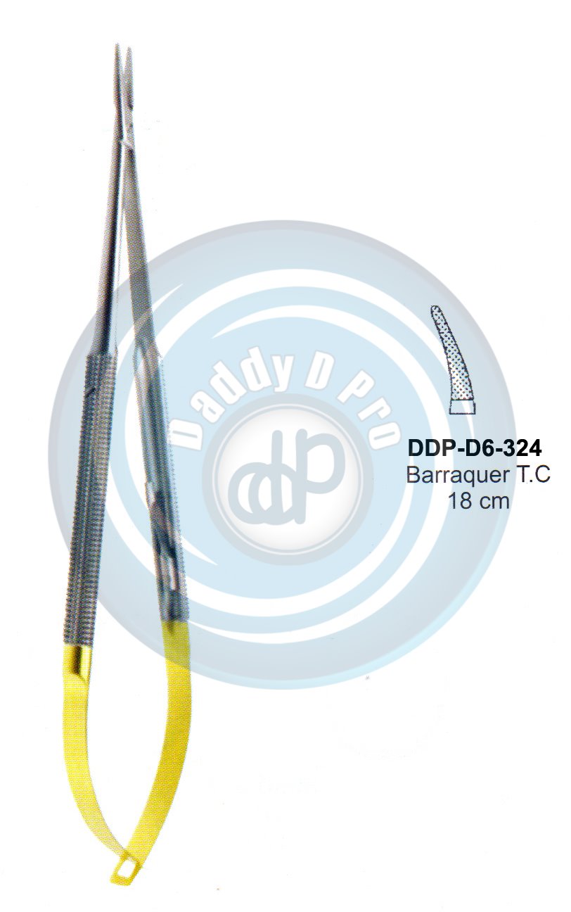 FORCEPS, NEEDLE HOLDER, CLAMPS  BARRABQUER T.C  18CM CURVED
