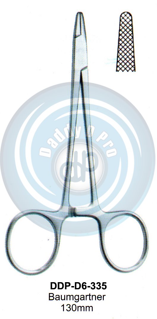 FORCEPS, NEEDLE HOLDER, CLAMPS  BAUMGARTNER 130MM