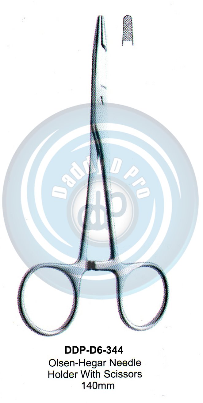 FORCEPS, NEEDLE HOLDER, CLAMPS  OLSEN-HEGAR NEEDLE HOLDER WITH SCISSORS 140MM