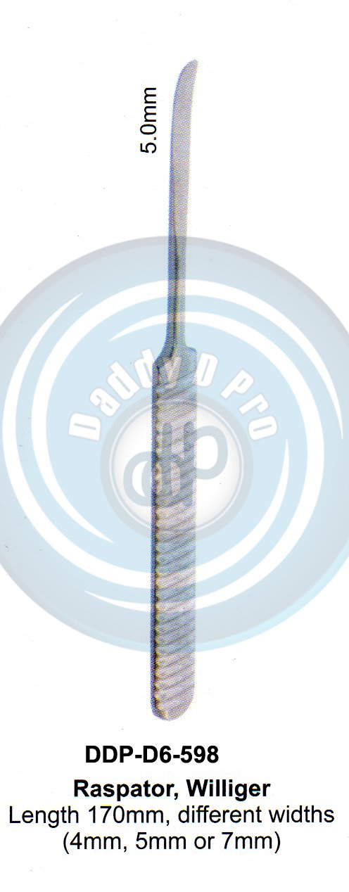 PERIODONTAL INSTRUMENTS  RASPATOR, WILLGER LENGHT 170MM, DIFFERENT WIDTH (4MM, 5MM OR 7MM)
