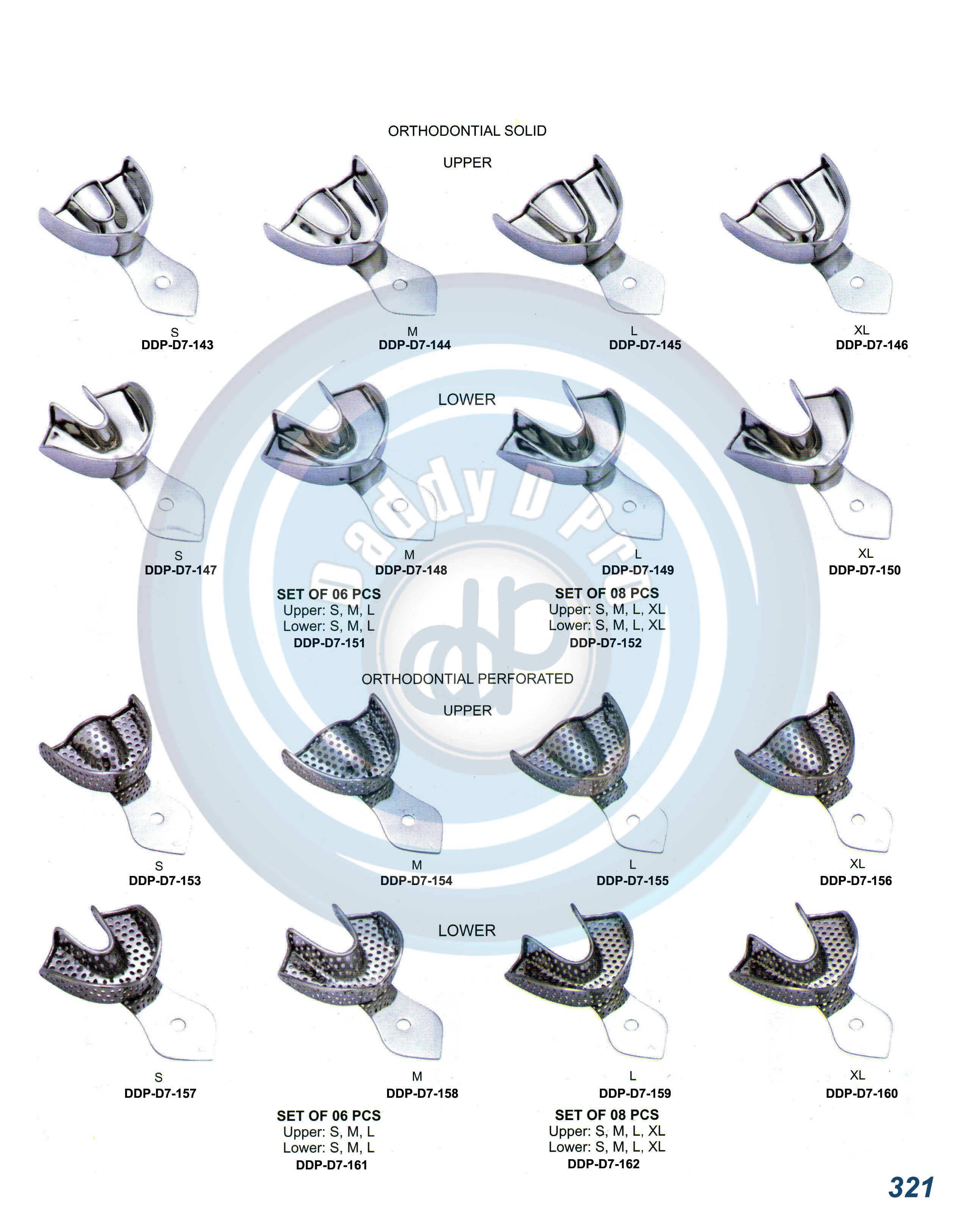 IMPRESSION TRAYS  ORTHODONTIAL PERFORATED UPPER M