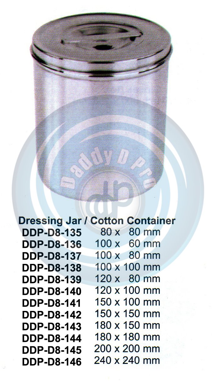 HOLLOW WARE INSTRUMENTS  DRESSING JAR / COTTON CONTAINER 