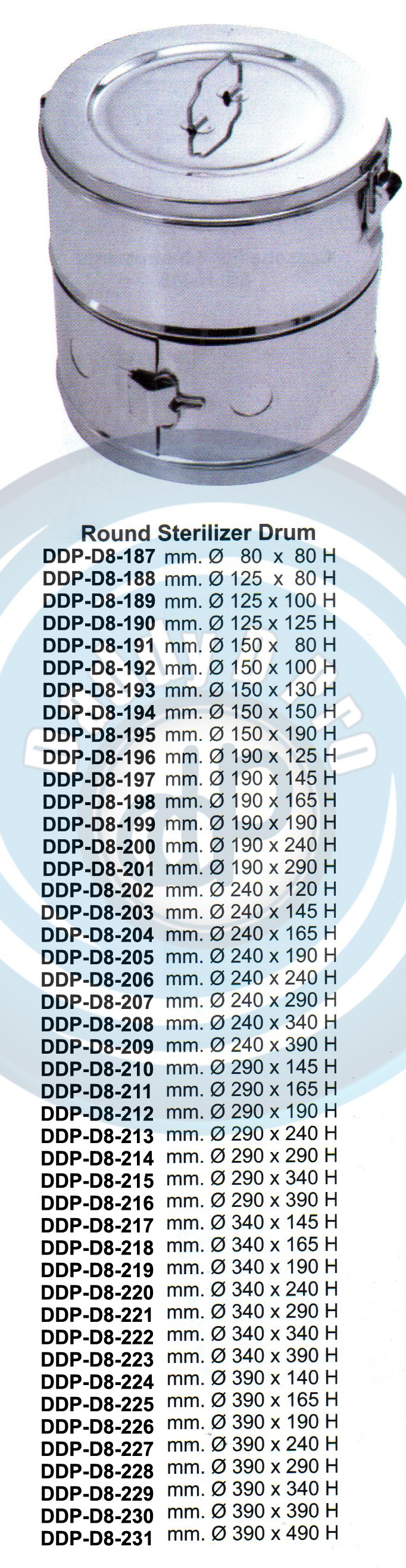 HOLLOW WARE INSTRUMENTS  ROUND STERILIZATION DRUM