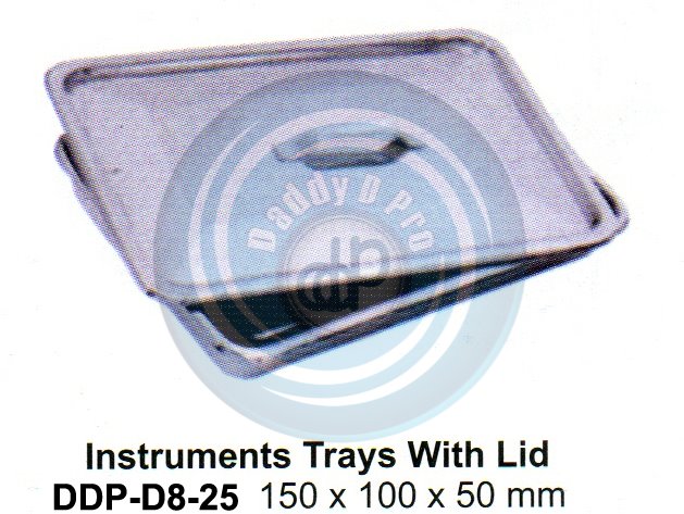 HOLLOW WARE INSTRUMENTS INSTRUMENTS TRAYS WITH LID 150X100X50MM