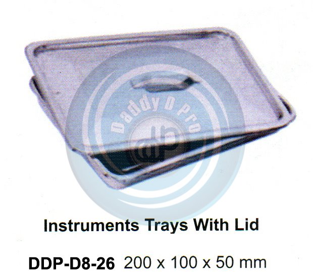 HOLLOW WARE INSTRUMENTS INSTRUMENTS TRAYS WITH LID 200x100x50mm