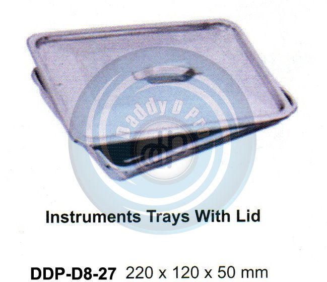 HOLLOW WARE INSTRUMENTS INSTRUMENTS TRAYS WITH LID 220x120x50MM