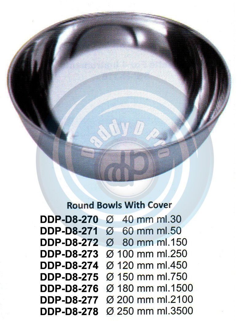HOLLOW WARE INSTRUMENTS  ROUND BOWLS WITH COVER